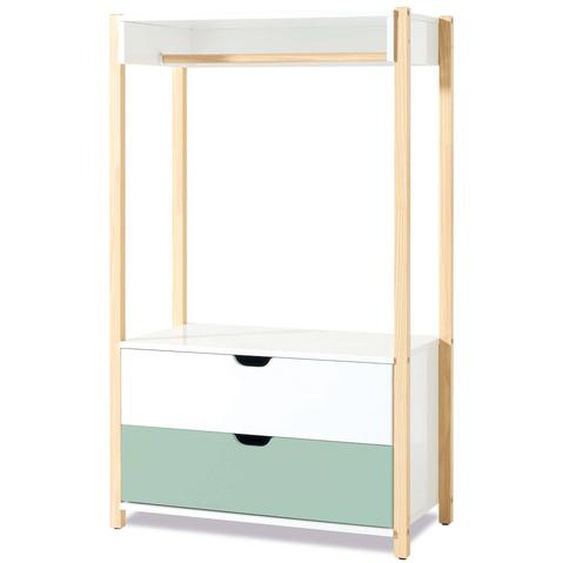 Armoire Denfant Montessori (crochet Et Tiroirs) Vert-menthe