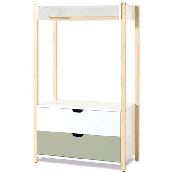 Armoire Denfant Montessori (crochet Et Tiroirs) Vert Olive