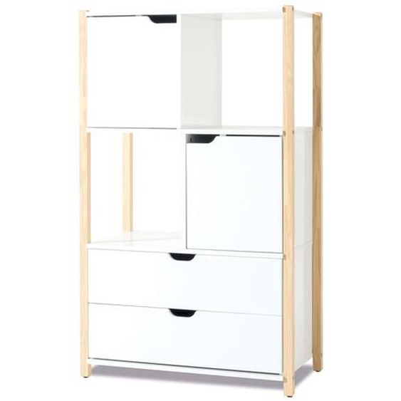 Armoire Denfant Montessori (portes Et Tiroirs) Blanc