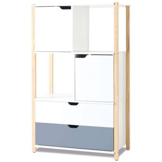 Armoire Denfant Montessori (portes Et Tiroirs) Bleu