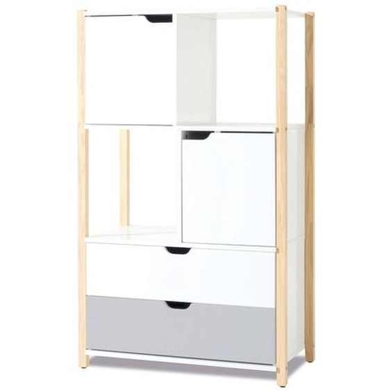 Armoire Denfant Montessori (portes Et Tiroirs) Gris