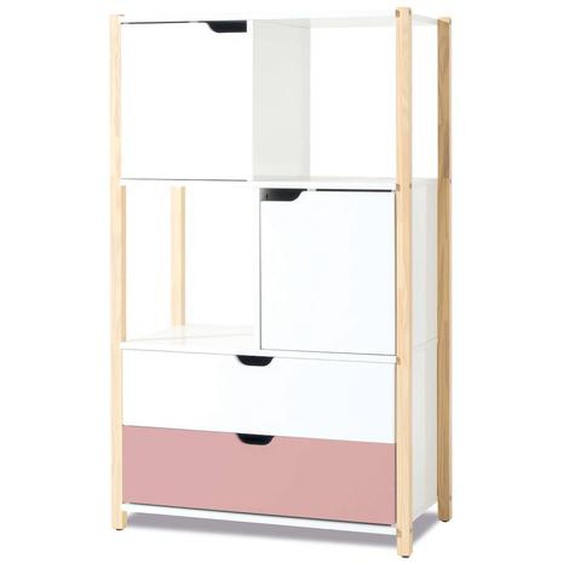 Armoire Denfant Montessori (portes Et Tiroirs) Quartz Rose