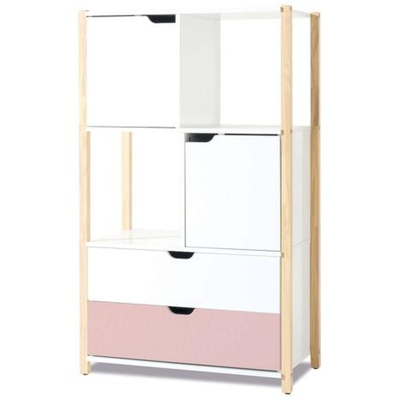 Armoire Denfant Montessori (portes Et Tiroirs) Rose