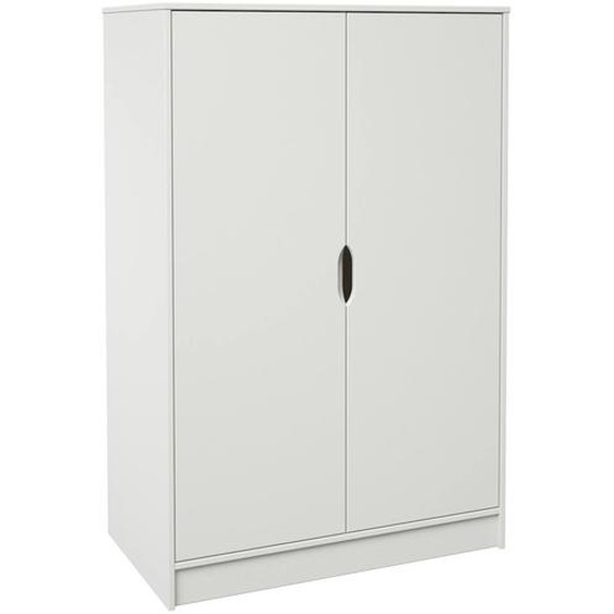 Armoire Deux Portes Imitation Bois Arthur Blanc