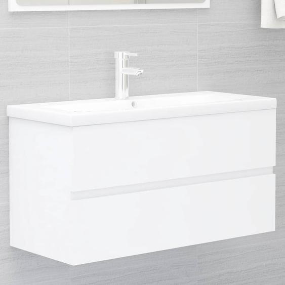 Armoire dévier avec lavabo intégré Blanc Bois dingénierie