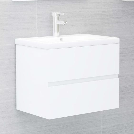 Armoire dévier avec lavabo intégré blanc bois dingénierie