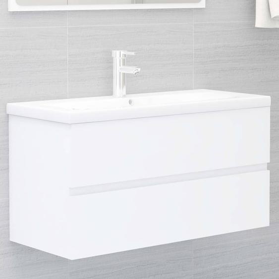Armoire dévier avec lavabo intégré blanc bois dingénierie