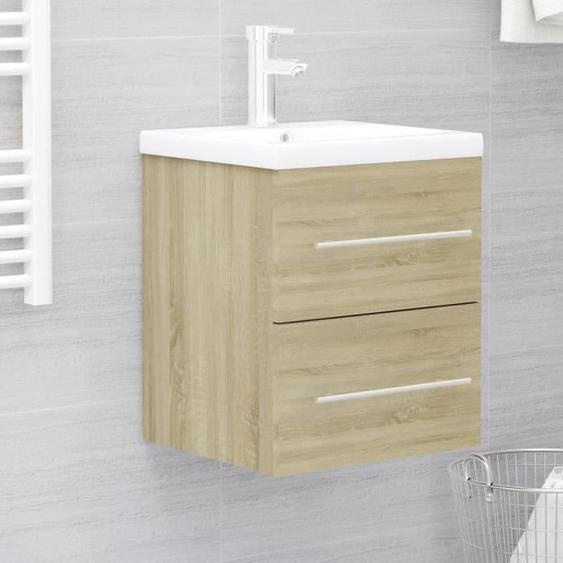Armoire dévier avec lavabo intégré Chêne sonoma Aggloméré-7319463022058-LuLo boutique