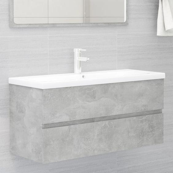 Armoire dévier avec lavabo intégré Gris béton Aggloméré