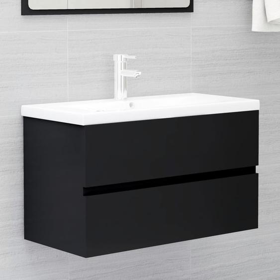 Armoire dévier avec lavabo intégré noir bois dingénierie