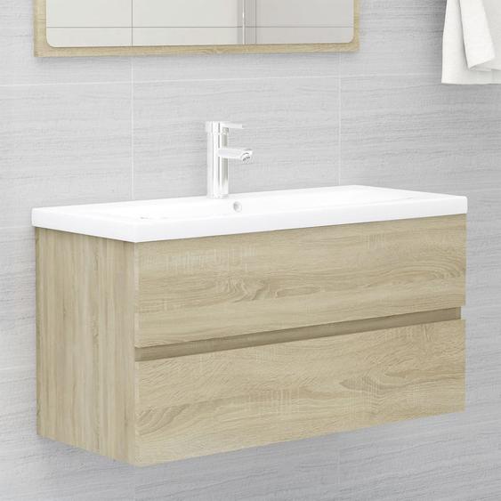 Armoire dévier lavabo intégré chêne sonoma bois dingénierie