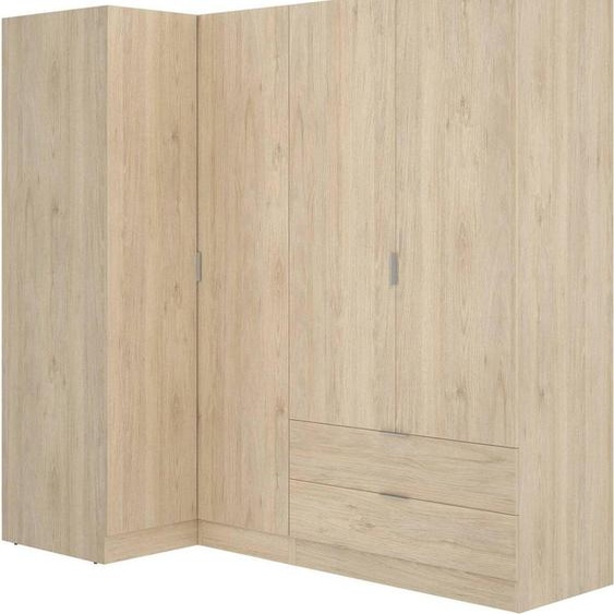 Armoire Dmellin, meuble dangle pour chambre à coucher, armoire dangle avec 4 portes battantes, 174x91h184 cm, chêne