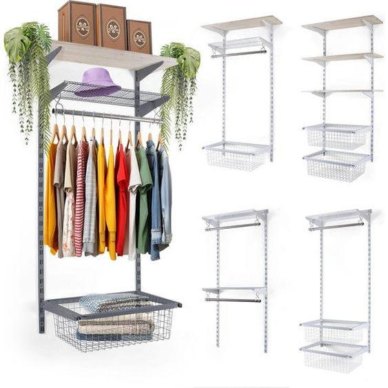 Armoire en kit - Modèle : Basic 2 - Tablette : fond en sapin - Couleur : anthracite