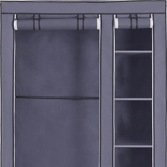 Armoire en tissu, 110 x 175 cm, gris