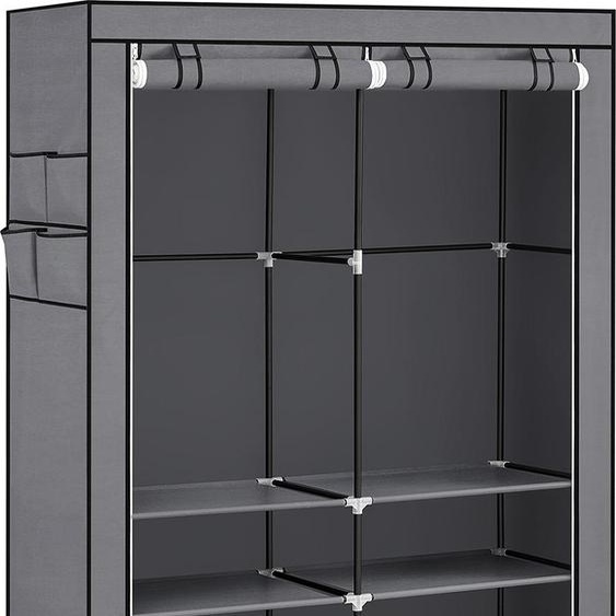 Armoire en tissu avec 2 tringles à vêtements et 4 poches latérales