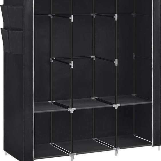 Armoire en tissu avec 3 tringles à vêtements et 4 poches latérales