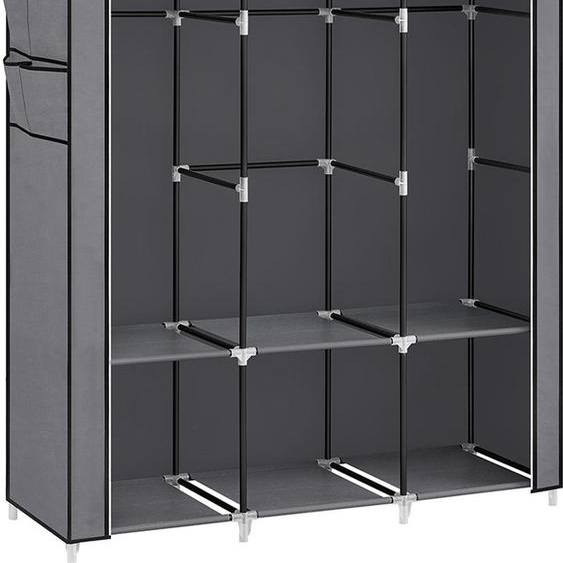 Armoire en tissu avec 3 tringles à vêtements et 4 poches latérales