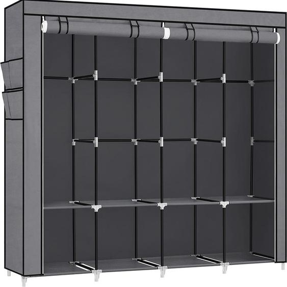 Armoire en tissu avec 4 tringles à vêtements et 4 poches latérales