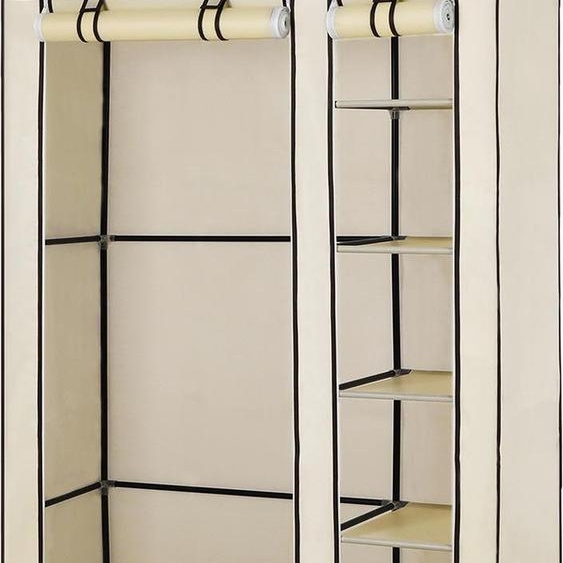 Armoire en tissu avec portes coulissantes, beige