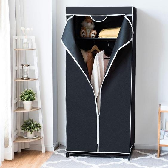 Armoire en tissu avec tringle à vêtements, choix de couleurs, 75 x 50 x 170 cm, noir