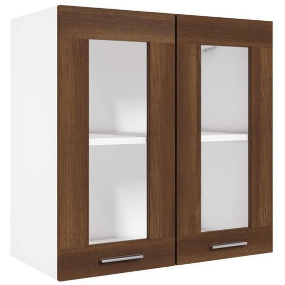 Armoire en verre suspendue, Meuble haut cuisine Chêne marron Bois dingénierie 8380150 FrenchDays
