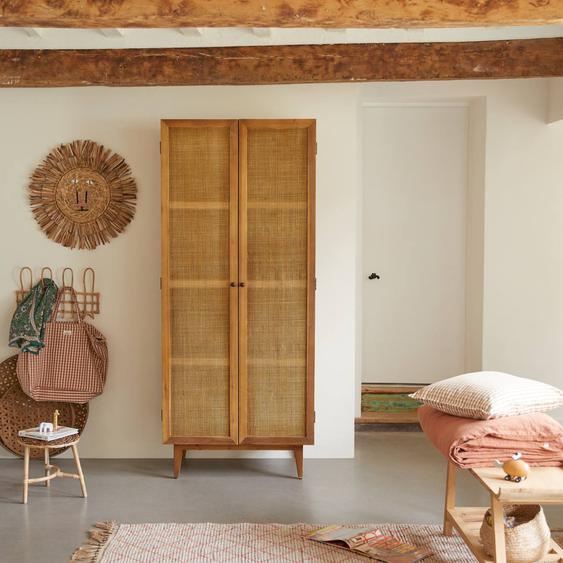 Armoire Enfant En Bois De Pin Et Cannage 200 Ninon Naturel
