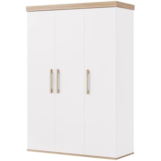 Armoire Enfant ‘jimmy’ – 3 Portes – Poignées En Bois Massif Blanc