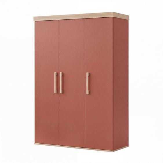 Armoire Enfant ‘jimmy’ – 3 Portes – Poignées En Bois Massif Mauve