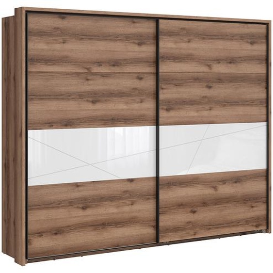 Armoire Forn 270 cm Chêne Delano foncé/blanc brillant