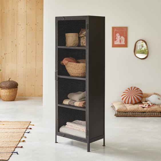 Armoire Grillagée Enfant En Métal Noir 175 Alma Noir