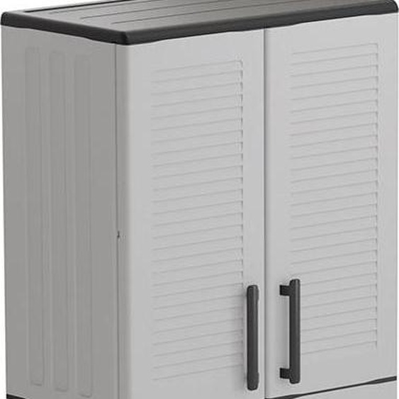 Armoire Haute En Polypropylène, Ligne Family, Gris Clair, 68 X 37 X 169 Cm