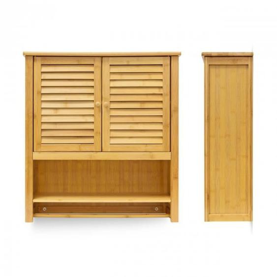 Armoire pour salle de bain bambou 66 x 62 cm