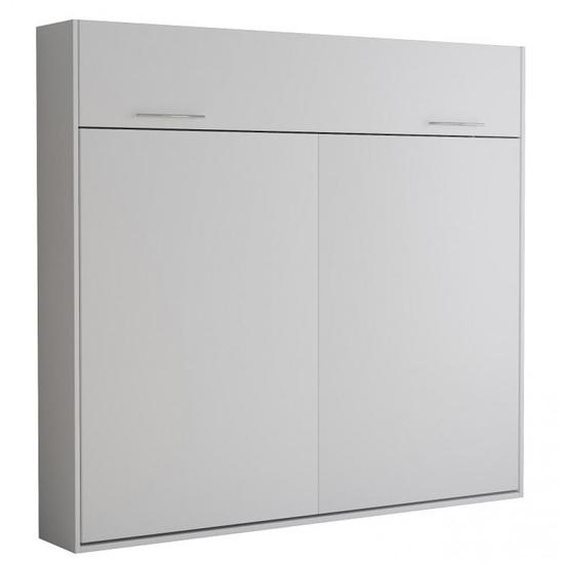 Armoire lit escamotable VERTIGO blanc mat couchage 160*200 cm