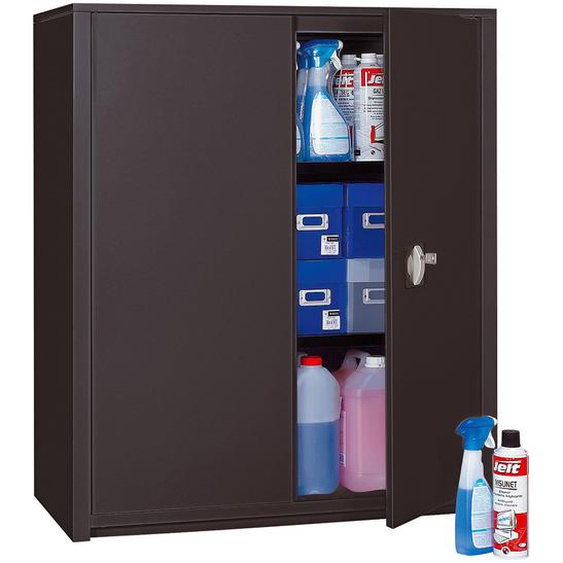 Armoire métal Classtout - A portes battantes - H. 100  x  L. 90 cm - Corps Anthracite - Portes Anthracite