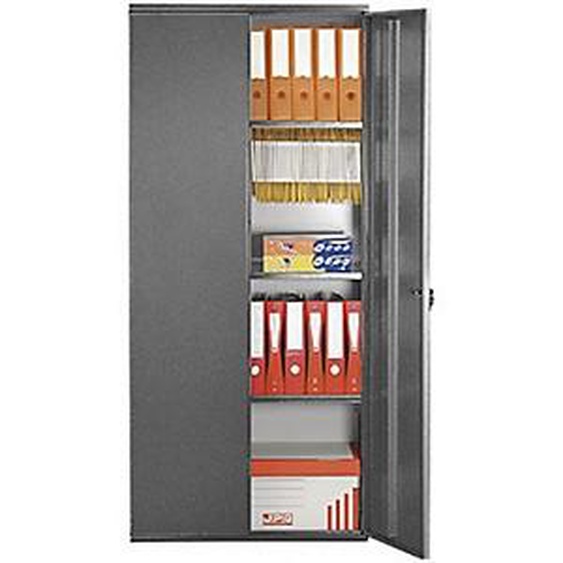 Armoire métal Starting portes battantes H.180 x L. 80 cm - Corps Anthracite - Portes Anthracite