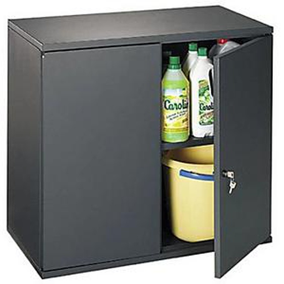 Armoire métal Starting portes battantes - H. 72 x L. 80 cm - Corps Anthracite - Portes Anthracite
