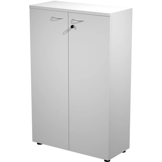 Armoire mi-hauteur Pronto - L.80 x H.120 cm - 2 portes - Blanc