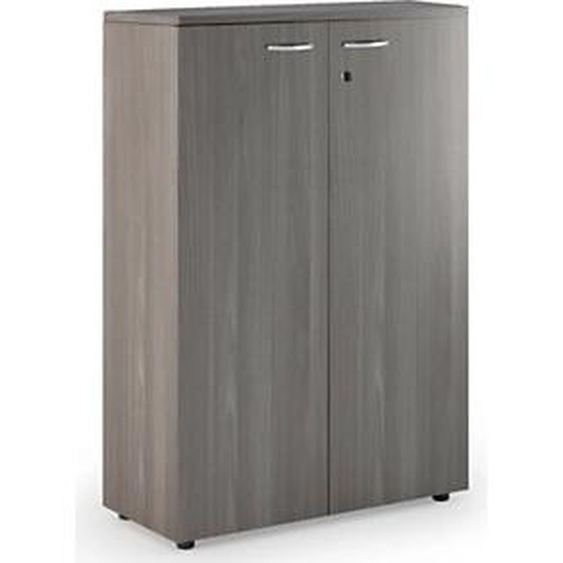 Armoire mi-hauteur Pronto - L.80 x H.120 cm - 2 portes - Cendre