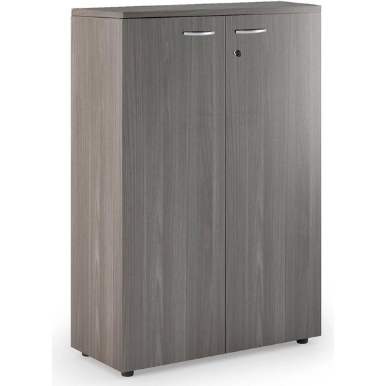 Armoire mi-hauteur Pronto - L.80 x H.120 cm - 2 portes - Cendre