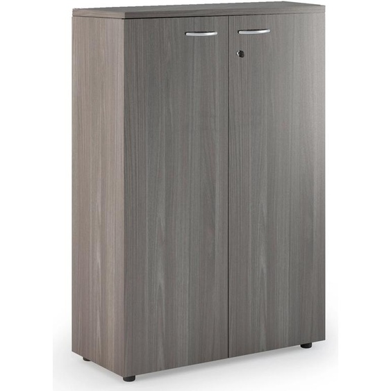 Armoire mi-hauteur Pronto - L.80 x H.120 cm - 2 portes - Cendre