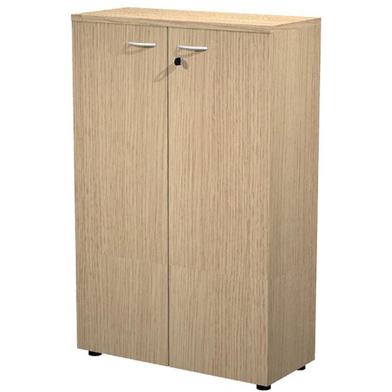 Armoire mi-hauteur Pronto - L.80 x H.120 cm - 2 portes - Chêne