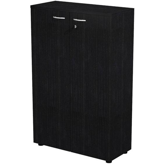 Armoire mi-hauteur Pronto - L.80 x H.120 cm - 2 portes - Noir