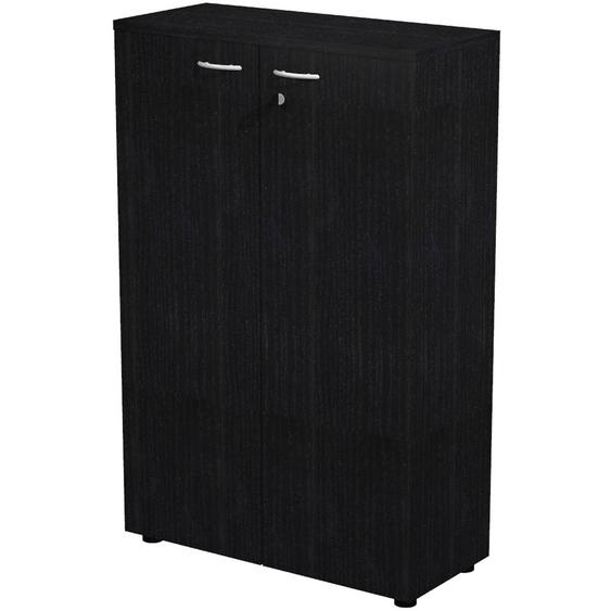 Armoire mi-hauteur Pronto - L.80 x H.120 cm - 2 portes - Noir