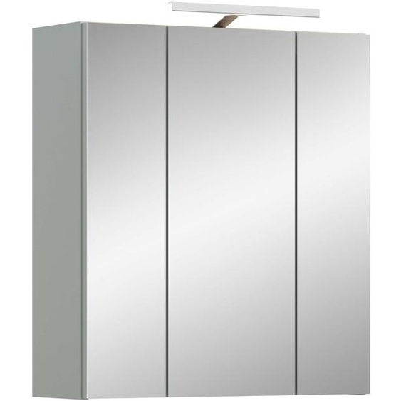 Armoire miroir avec éclairage LED, dimensions 60x68x19 cm, finition chêne clair
