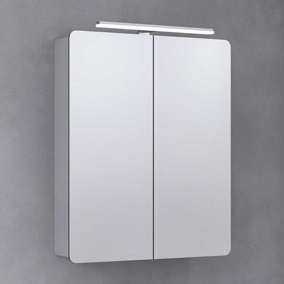 Armoire miroir House 2.0, modèle Comfort, avec éclairage LED, largeur 65 cm, 2 portes