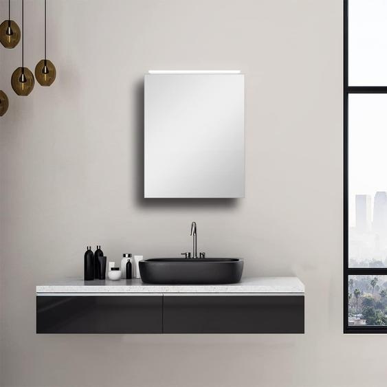 Armoire miroir LED, 50x60 cm, 4200K, aluminium, 3 étagères en verre