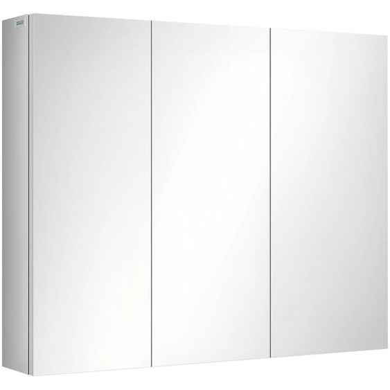 Armoire miroir - Meuble de salle de bain - 3 portes miroir - 5 étagères - Acier inoxydable - Verre - 70 x 12 x 55 cm - Argent