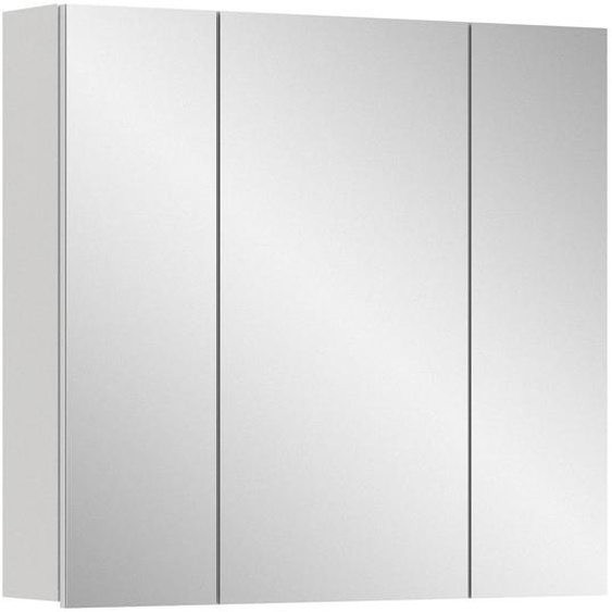 Armoire miroir Vira, 2 portes, 2 étagères, 82 x 77 x 18 cm, blanche