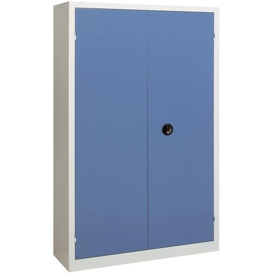 Armoire monobloc Tanker H. 198 x L. 120 cm - Corps Gris - Portes Bleu