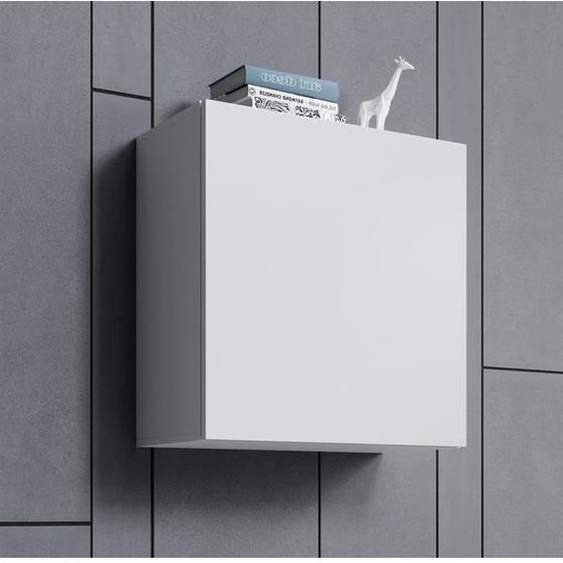 Armoire murale 1 porte | 2 compartiments | 60 x 60 x 30 cm | Couleur Blanc avec Finition Brillante | Aitana Q1